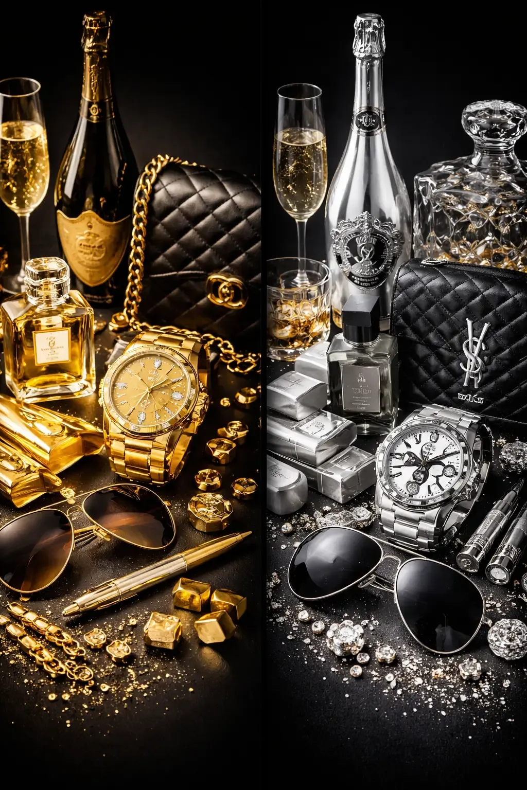 Gold and silver luxury watches, accessories and bullion